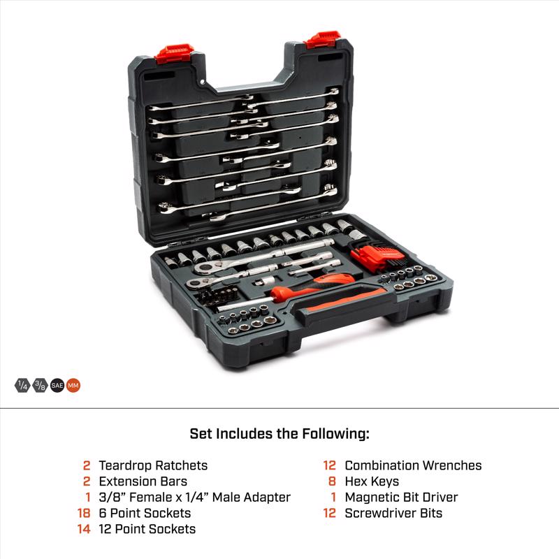 Crescent CTK70MP Socket Wrench & Bit Set, 70 Piece