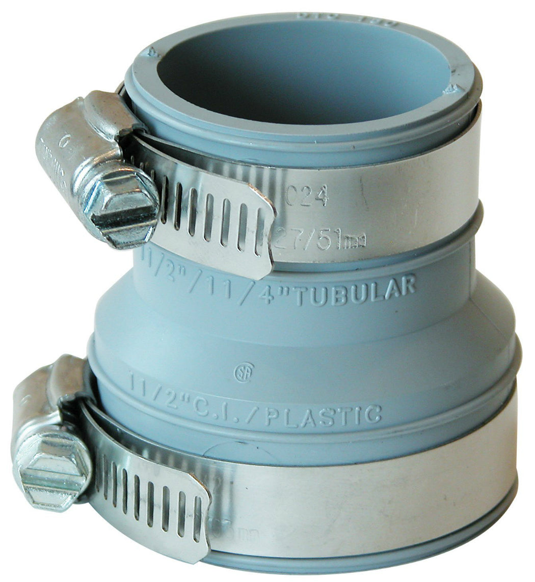 Fernco® PDTC-215 Tubular Drain Pipe Connector, 2" x 1-1/2" Or 1-1/4"
