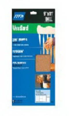 Norton® 07660748025 Garnet Wood Sanding Sheets, Assorted, 9" x 11", 5-Pack
