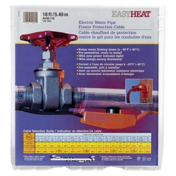 Easy Heat AHB-118 Electric Water Pipe Freeze Protection Heating Cable –  Toolbox Supply