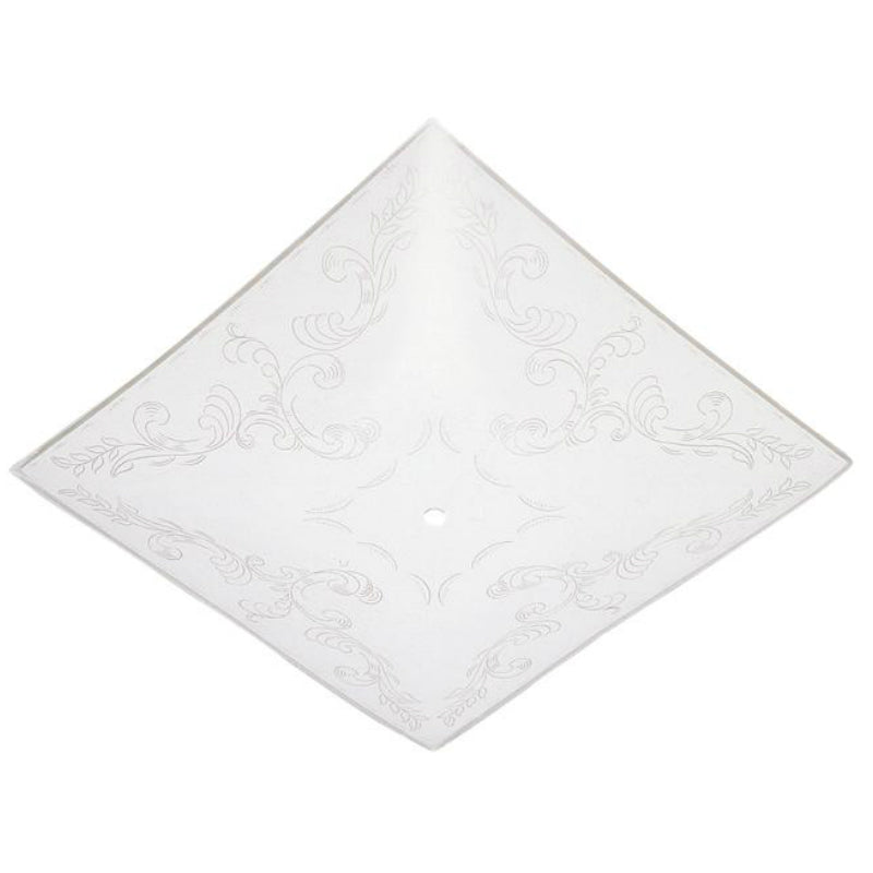 Westinghouse 81807 Square Deep Glass Diffuser with Clear Floral Design, 12"