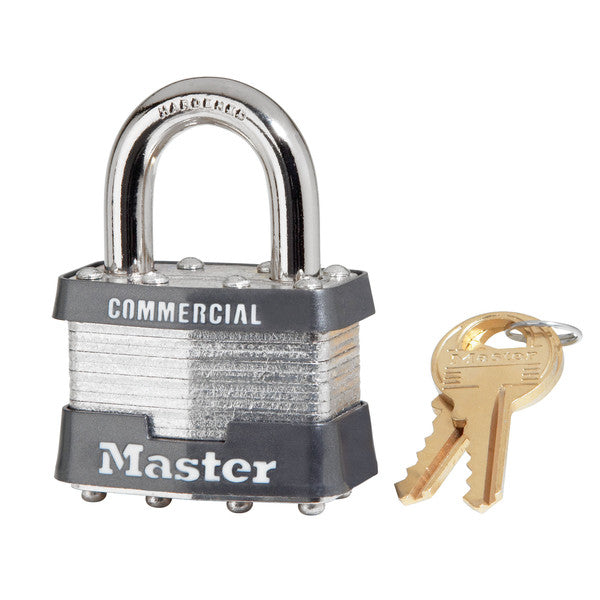 Master Lock 1KA-2730 Laminated Steel Padlock 1-3/4" with 15/16" Long Shackle