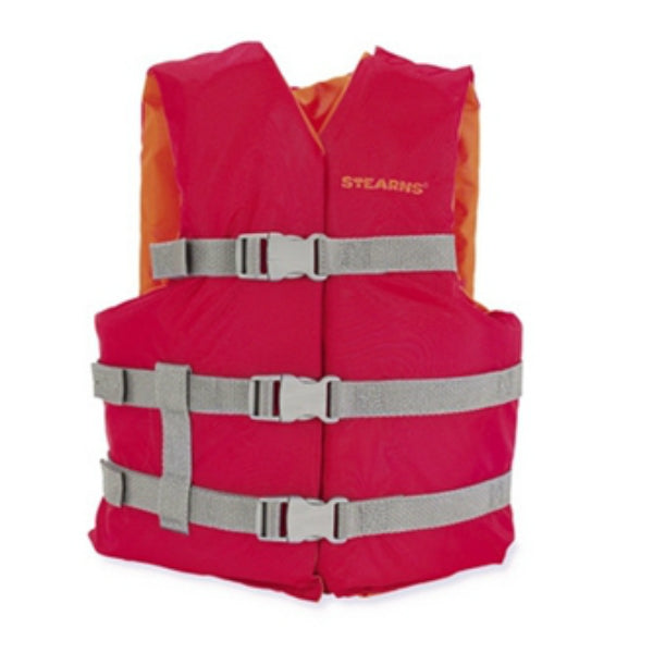 Stearns® 3000004472 Youth Classic Series Boating Life Vest, Red, 50-90 Lbs