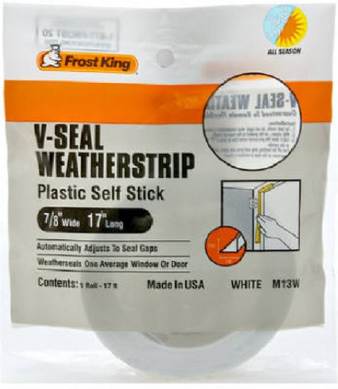 Frost King M13WH V-Flex Weather-Strip, 7/8" x 17', White