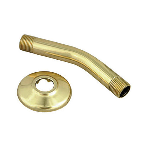Master Plumber 342-774 Shower Arm & Flange, Polished Brass