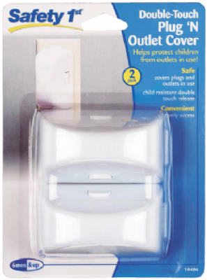 Safety 1St® 10404 Double-Touch Plug & Outlet Cover, White, 2-Pack