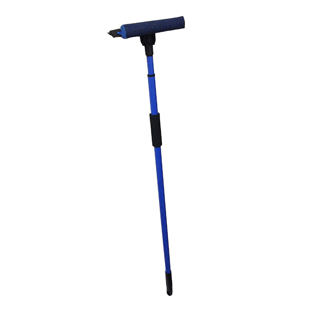 Ettore® 59084 Telescopic Auto Squeegee w/ 10" Scrubber Head, Extend 4'-7'