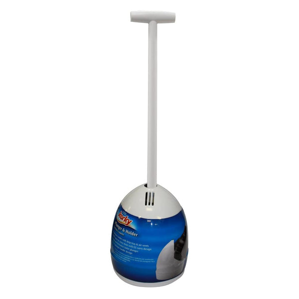 Korky 904A Toilet Plunger with Sanitary White Plastic Holder Toolbox