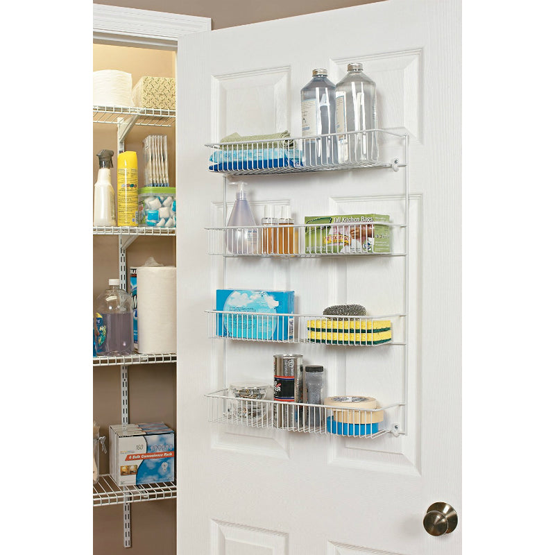 ClosetMaid® 803300 Metal Frame 4-Tier Wall Rack, Epoxy Coated Steel, White, 18"