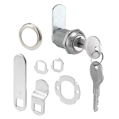 Slide-Co U-9943 Stainless Steel Face Drawer/Cabinet Lock, 7/8", Chrome Finish