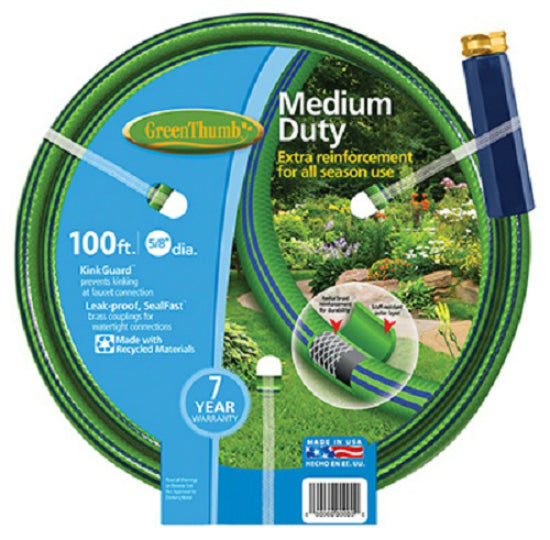 Green Thumb 8501-100 Nylon Reinforced Garden Hose, 4-Ply, 5/8" x 100'