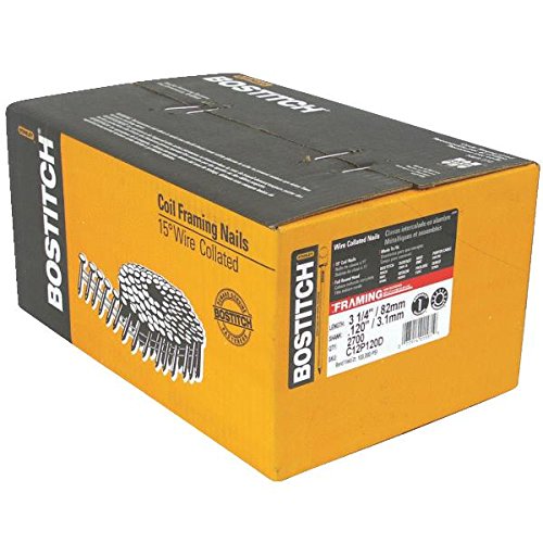 Bostitch® C12P120DG Galvanized Coil Framing Nails, 3-1/4" x 0.120", 2700-Pack