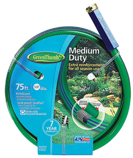 Green Thumb 669133 Nylon Reinforced Garden Hose, 5/8" x 75', 4 Ply, Medium Duty