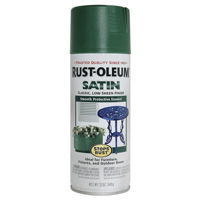 rust oleum garden furniture spray paint Rust-Oleum 12 oz Stops Rust Hunter Green Satin Enamel Spray Paint