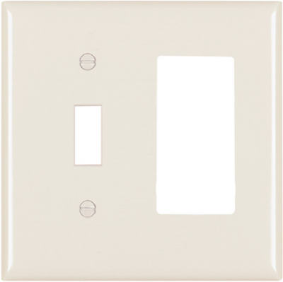 Pass & Seymour Toggle & Decorator Wall Plate, 2 Gang, Light Almond