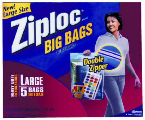 Ziploc Big Bags Clothes and Blanket Storage Bags for Closet Organization,  Protects from Moisture, Large, 5 Count