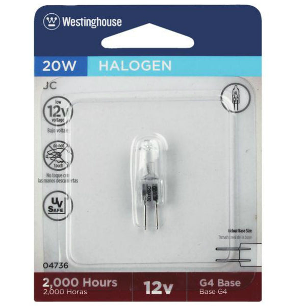 Jc Halogen Light Bulb, Halogen Clear G4 20w