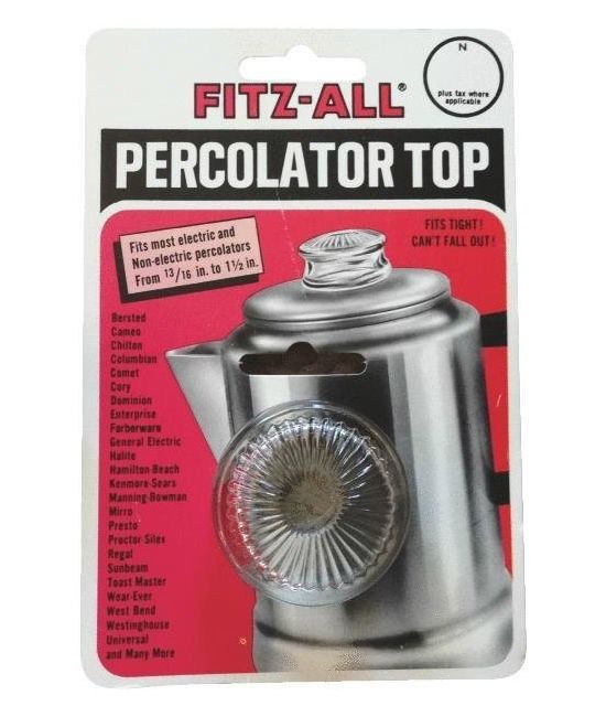 Fitz-All 135 Replacement Clear Glass Percolator Top for 13/16" to 1-1/2" Hole