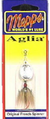 Mepps Aglia Brown Tail Fly Spinner with Treble Hook, #1 (1/8 Oz), Silver