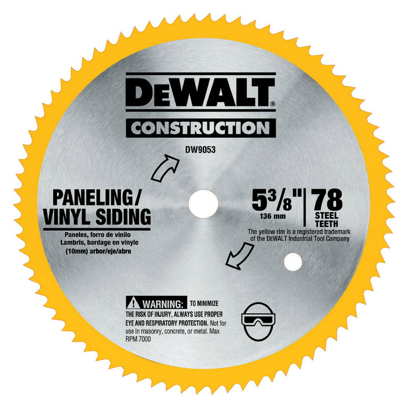 DeWalt® DW9053 Steel Cordless Trim Saw Blade, 80 Tooth, 5-3/8"