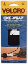 "ONE-WRAP" STRIP WITH TAB BLACK 1/2"X8" 5 COUNT
