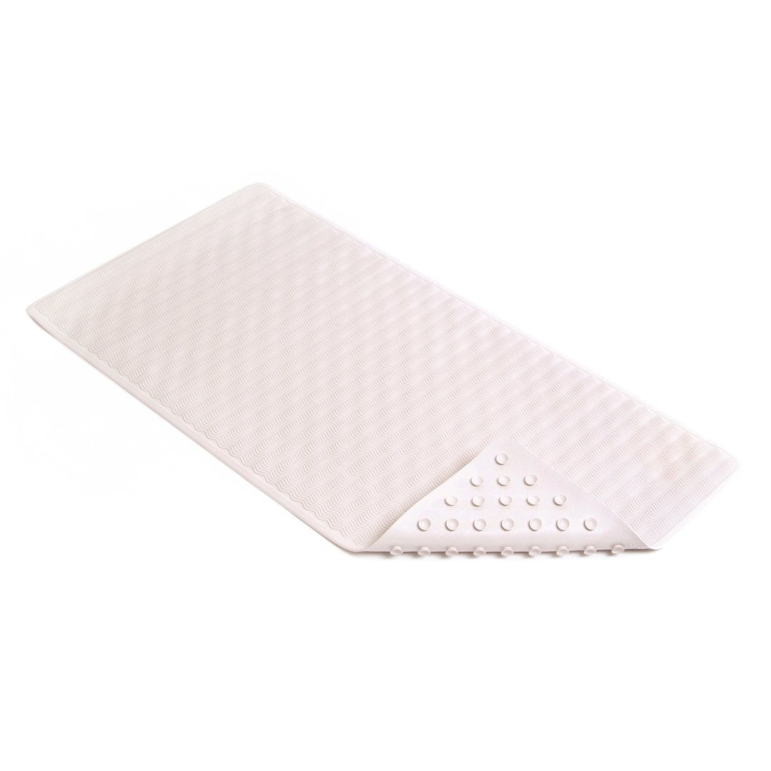 Con-Tact® Brand BMAT-C4V04-04 Wave Rubber Bath Mat, White, 18" x 36"