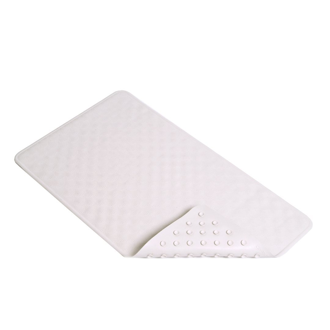 Con-Tact® BMAT-C4K04-04 Shells Rubber Bath Mat, White, 16" x 28"