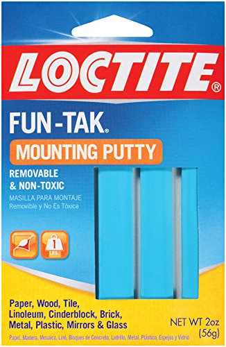 Fun-Tak Mounting Putty, Repositionable and Reusable, 6 Strips, 2 oz
