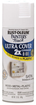 Rust-Oleum Painter's Touch 2X Ultra Cover 12 Oz. Satin Paint + Primer Spray  Paint, Blossom White