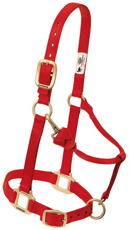 Weaver 35-7034-RD Original Adjustable Chin & Throat Snap Halter, Small Horse,Red
