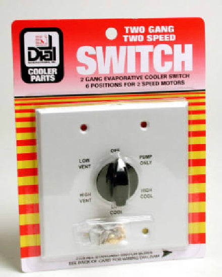 Dial Mfg 7131 2-Speed Evaporative Cooler Wall Switch with 6 Position, Metal