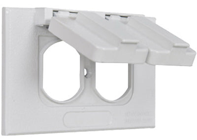 Master Electrician Horizontal Single Gang Flip Cover, White