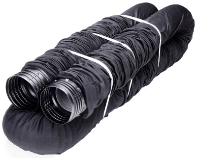 Flex Drain 50510 Flexible/Expandable Landscaping Drain Pipe, 4" x 25' Black