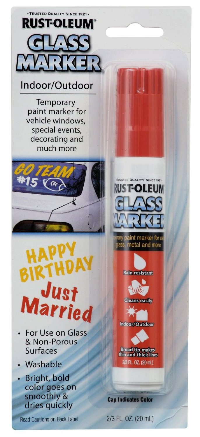 Rust-Oleum® 267964 Automotive Glass Marker, Red