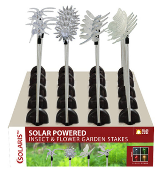 Four Seasons Courtyard QLP268ABB Plastic Solar Insect & Flower Garden Stake