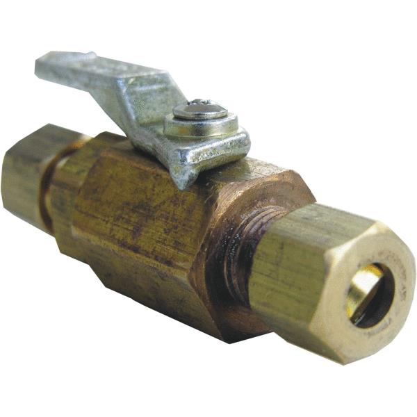 Lasco 17-0995 Lever-Handle Brass Compression Ball Valve, 1/4" x 1/4"
