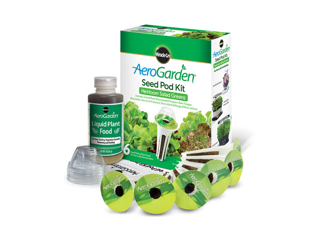Miracle-Gro 806604-0208 AeroGarden Heirloom Salad Greens Seed Pod Kit, 6-Pods