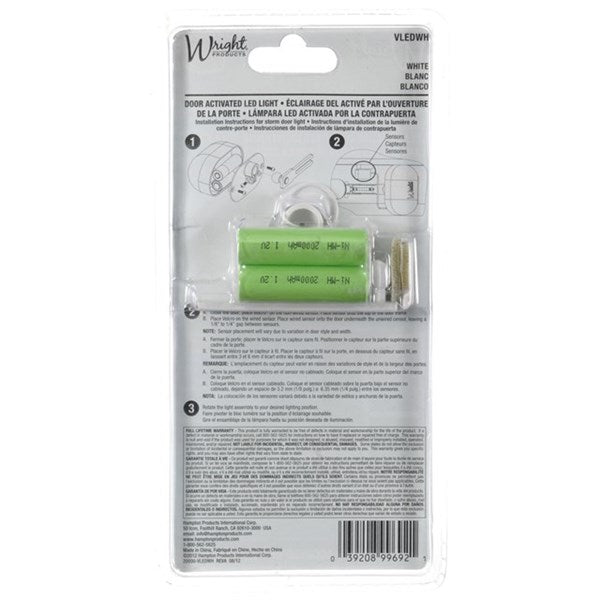 Wright Products VLEDWH Dusk-to-Dawn LED Storm Door Light, White
