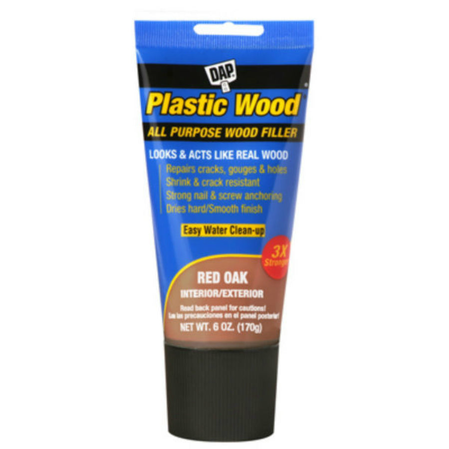 Plastic Wood® 00583 High Quality Latex Based Wood Filler, Red Oak, 6 Oz Tube