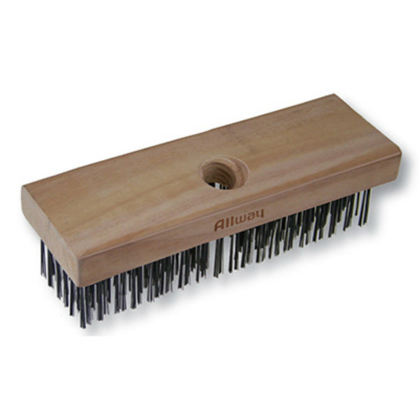 Allway Tools® WB619 Carbon Steel Wire Brush with Wood Handle, 6 x 19 Rows