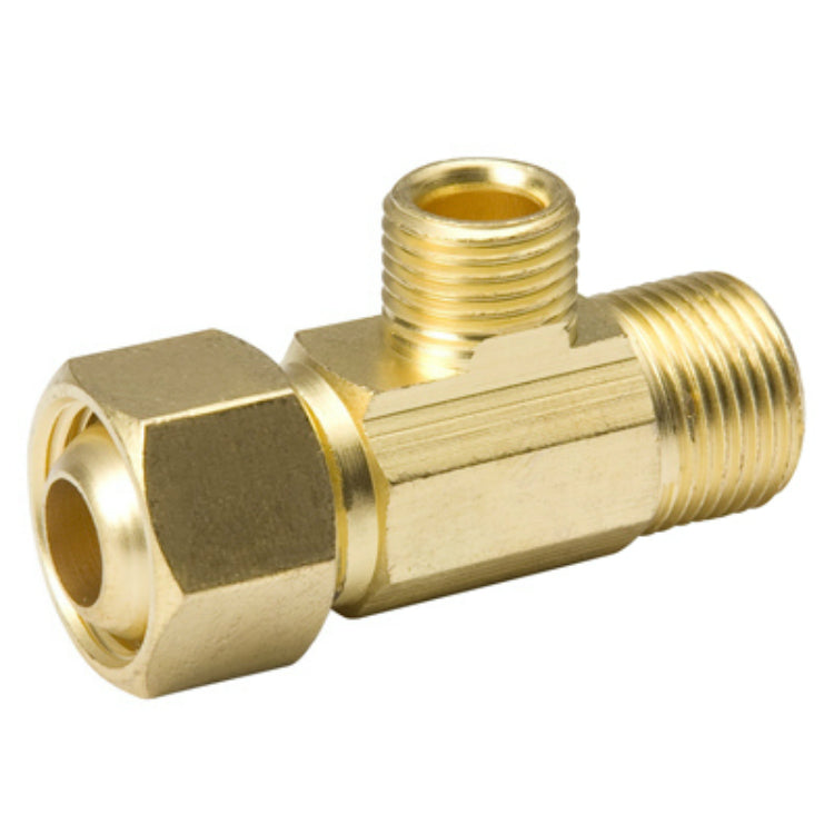 B & K™ 993-016NL EZ Connect® Stop Extender Tee, Brass, 3/8" x 3/8"
