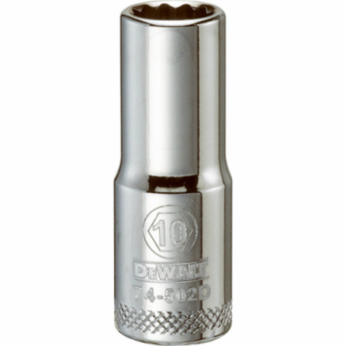 DeWalt® DWMT74502OSP Polished Chrome Vanadium Deep Metric Sockets, 3/8", 10 mm