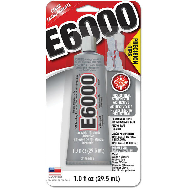 E6000 Clear Adhesive With Precision Tips-1oz - 076818310204