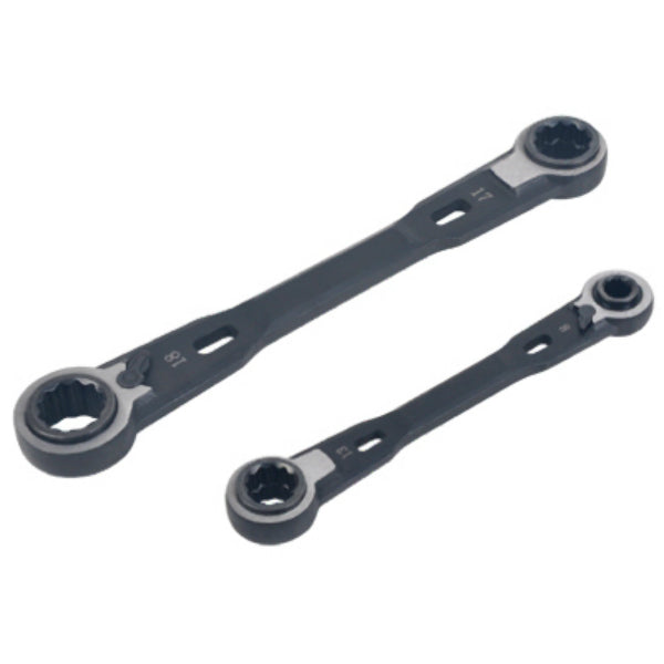 Master Mechanic DR81035A Metric Dual Box Ratcheting Wrench Set, Black, 2-Piece
