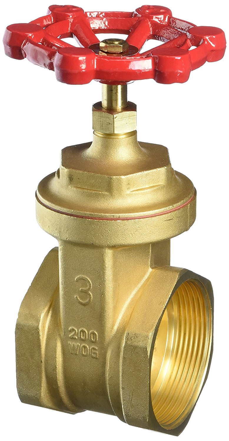 Mueller 100-010 Full Port Brass Gate Valve, 200 WOG/125 WSP, 3" IPS