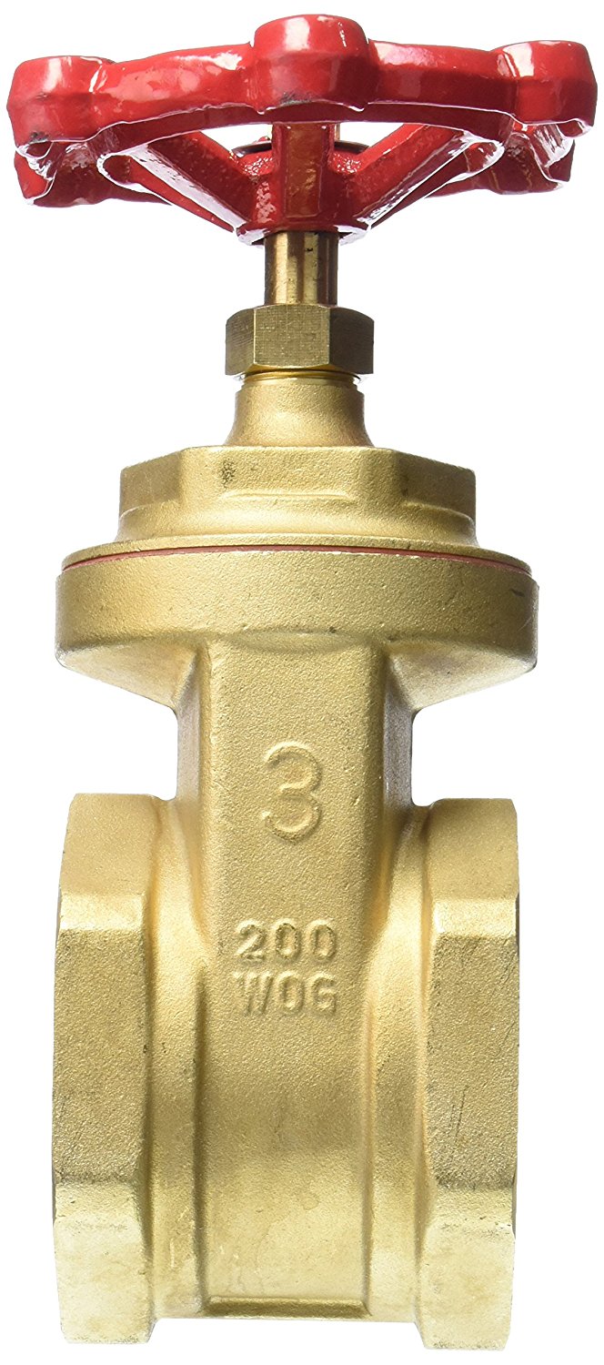 Mueller 100-010 Full Port Brass Gate Valve, 200 WOG/125 WSP, 3" IPS