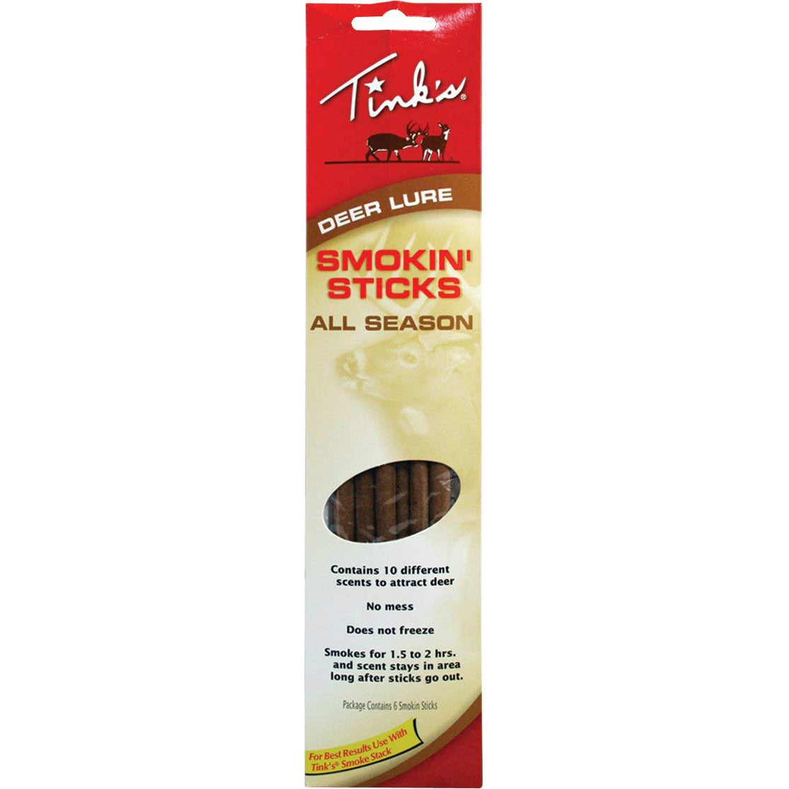 Tink’s W6105 All Season Smokin Sticks Deer Lure, 6-Pack