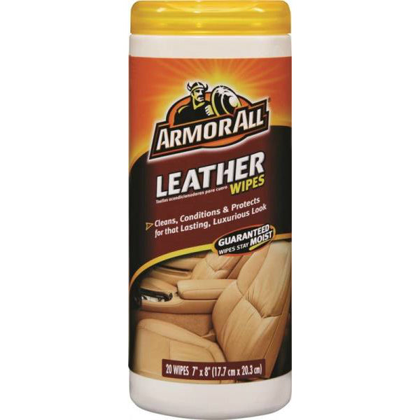 Armor All 18581C Leather Care Wipes, 20-Count