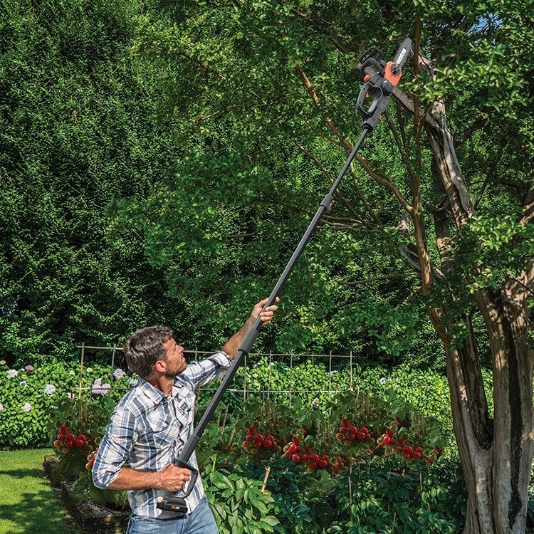 Worx WG323 Cordless Pole Chain Saw With Auto-Tension, 20 Volts