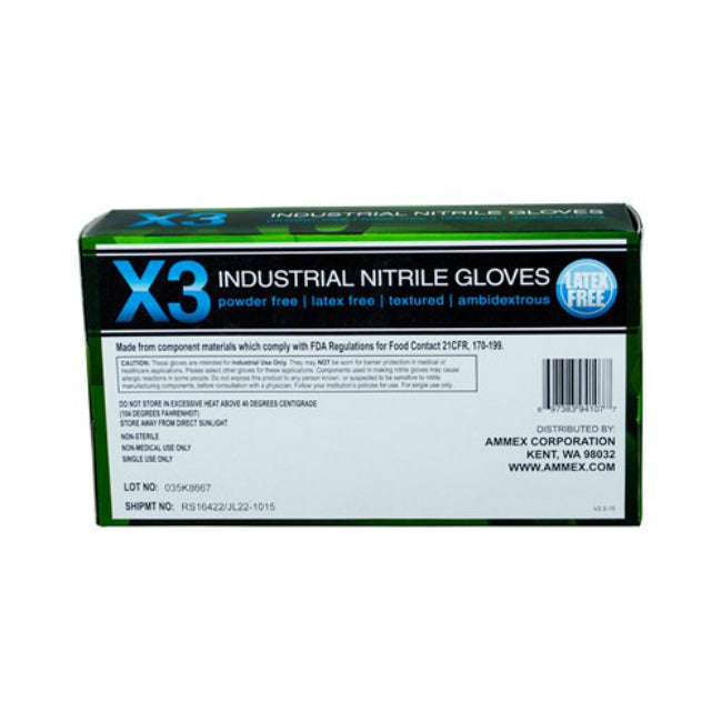 X3 X348100 Disposable Gloves, X-Large, Blue